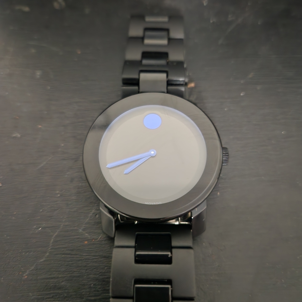 Movado Black and Blue Smartwatch with Minimalist Design